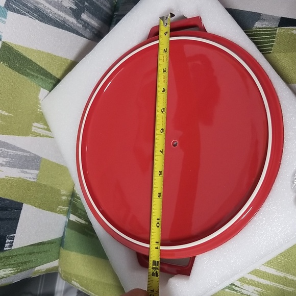 Servappetit Modern Simplicity 10 inches Ceramic Grill Pan With Lid In Red NIB - Picture 3 of 7